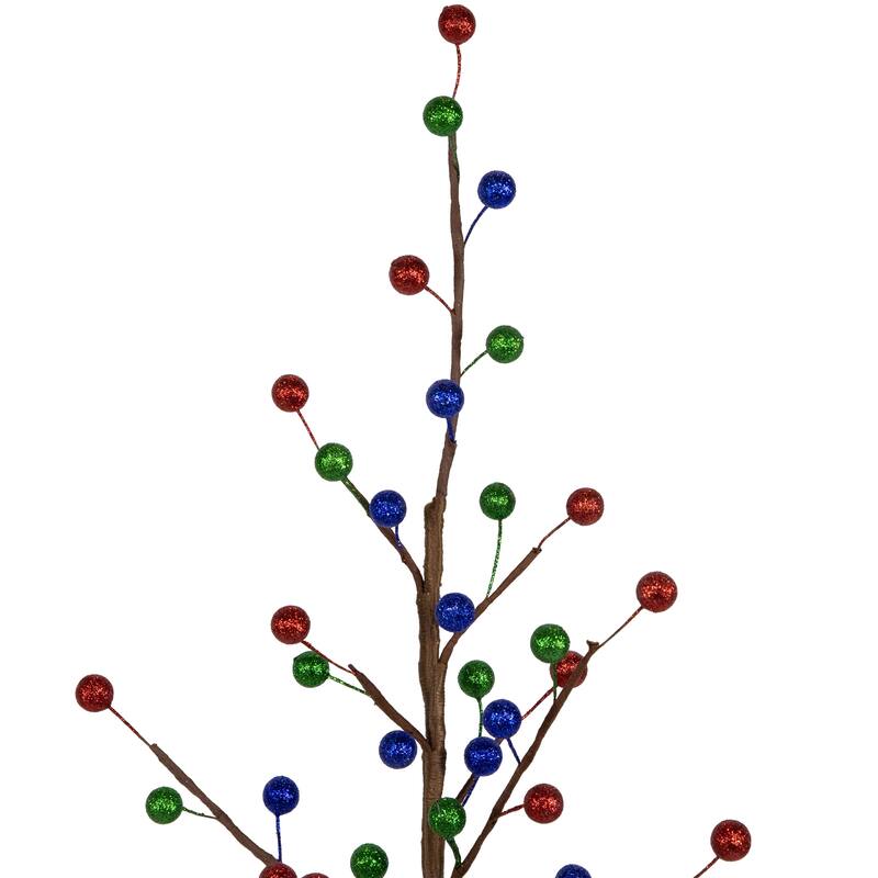 Glittered Ball Ornament Artificial Christmas Tree - Unlit - 24" - 2 Foot