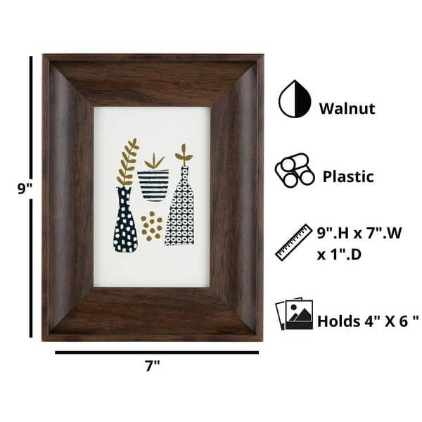 DesignOvation Gallery 11x14 Matted to 8x10 Wood Picture Frame Set of 4 Walnut Brown 4 Count