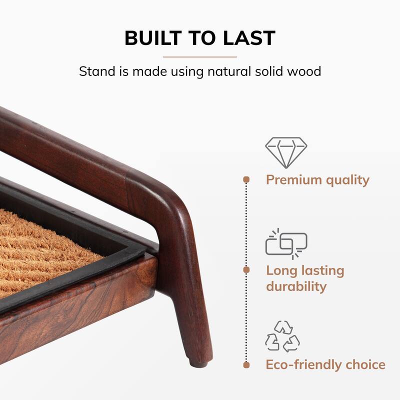 Jani Single-Tier Brown Stand 3-Pair Rubber Boot Tray