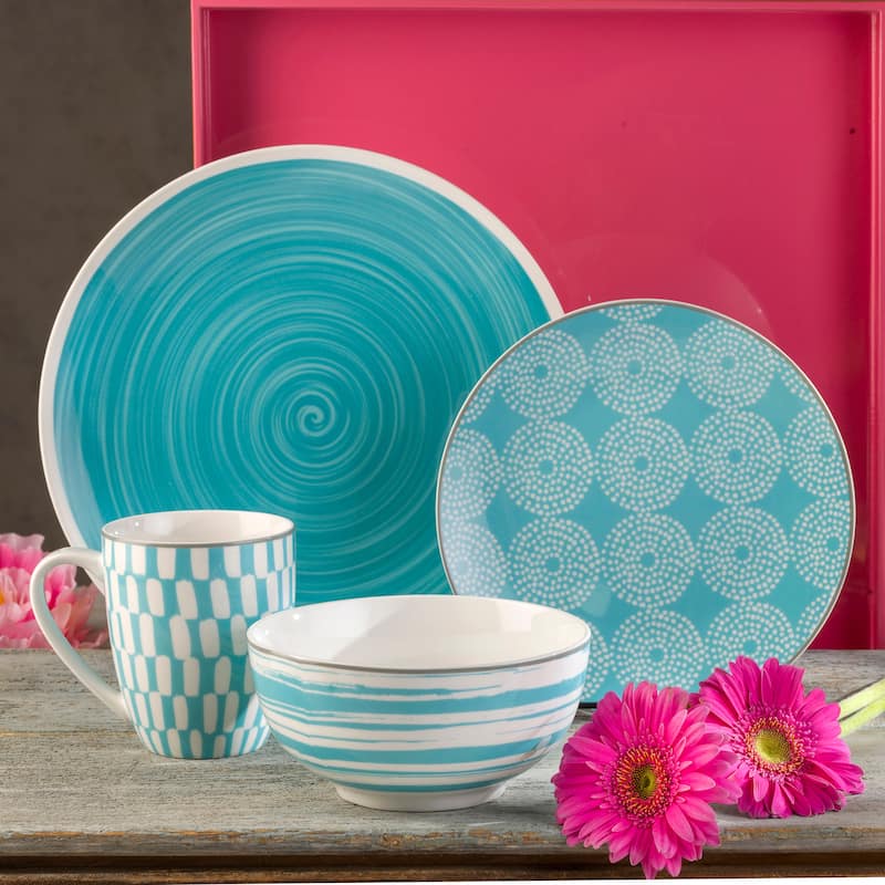 Euro Ceramica Simpatico 16-piece Dinnerware Set (Service for 4)