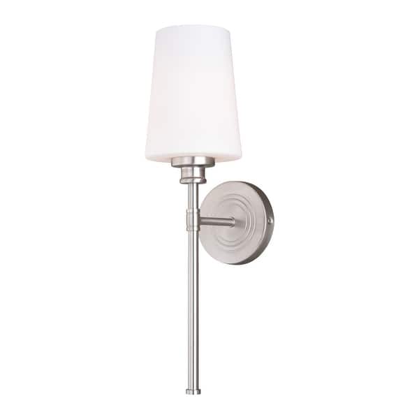 slide 2 of 7, Vaxcel Lighting Clark Single Light 19" Tall Wall Sconce Satin Nickel