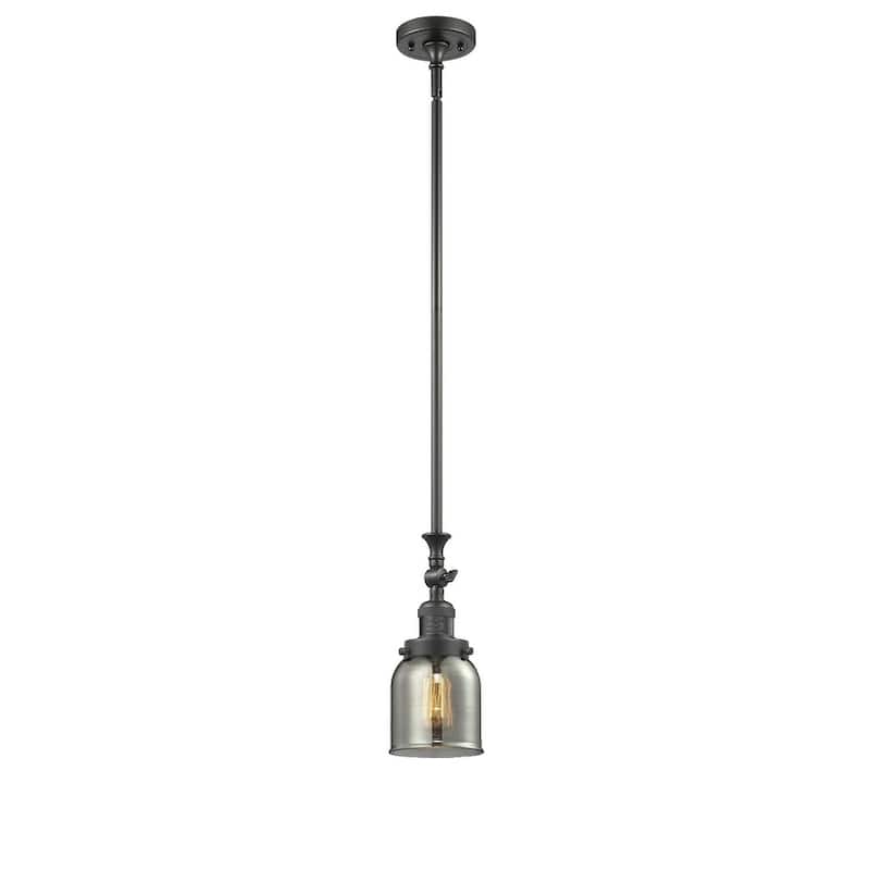 Innovations Lighting Small Bell 5" Wide Adjustable Mini Pendant - Oiled Rubbed Bronze / Smoked