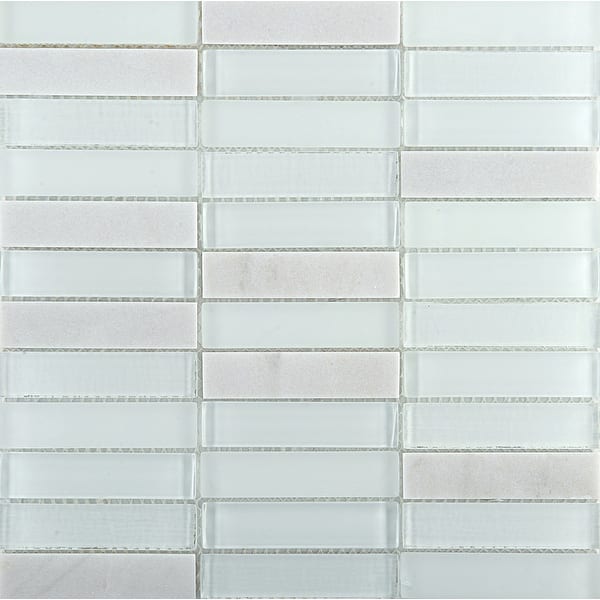 slide 2 of 7, Emser Tile Illumina - Straight Joint Mosaic Wall Tile - Polished Glass