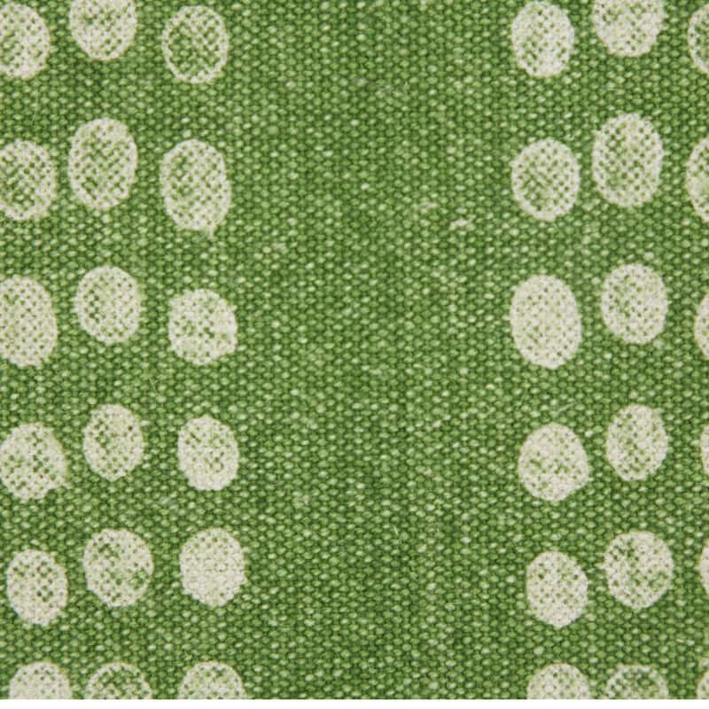 20" Green and White Polka Dot Stripe Square Throw Pillow