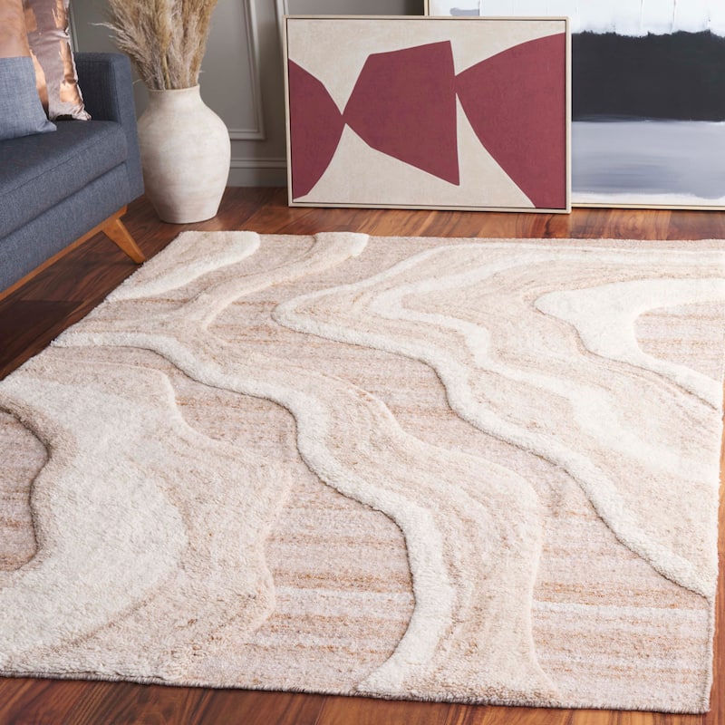 SAFAVIEH Handmade Vermont Dione Transitional Wool Rug - 5' x 8' - Ivory