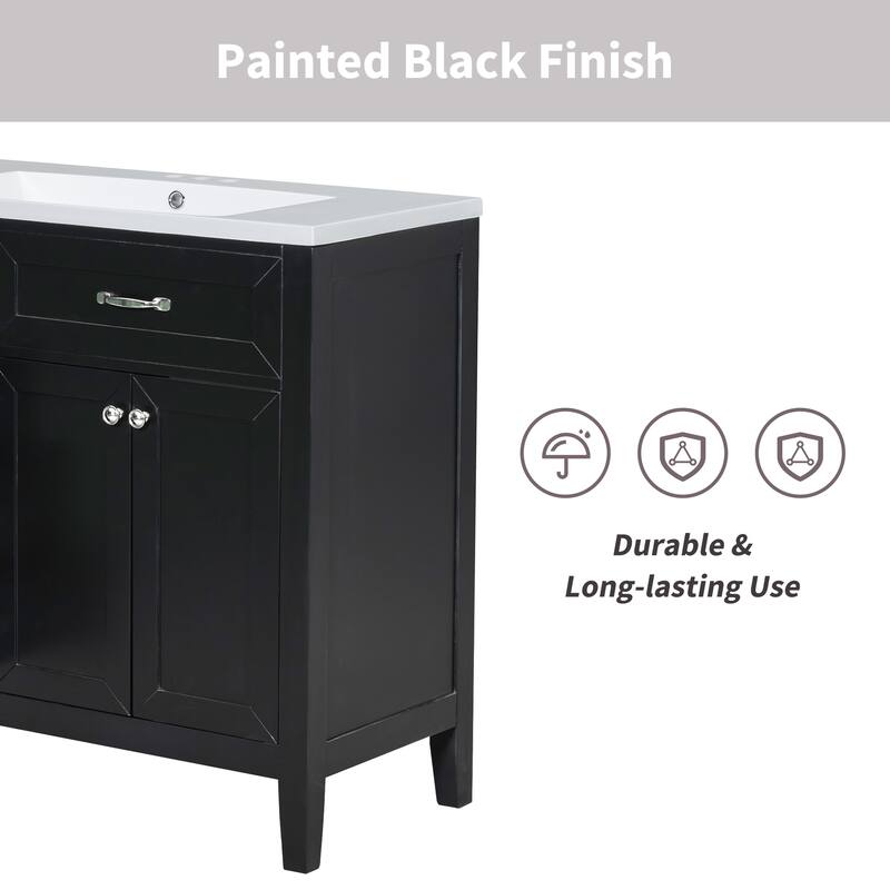 Roomfitters 36" Bathroom Vanity with Sink Combo Cabinet with Drawers Solid Frame and MDF Board One Package