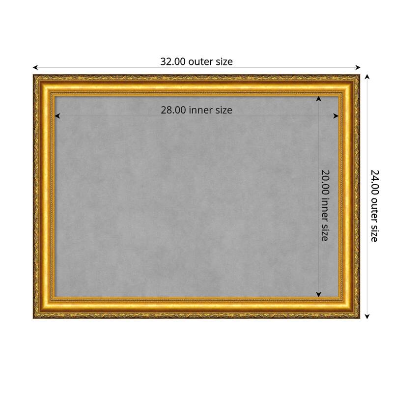 Amanti Art Colonial Embossed Gold Framed Magnetic Board - Board Size 28x20