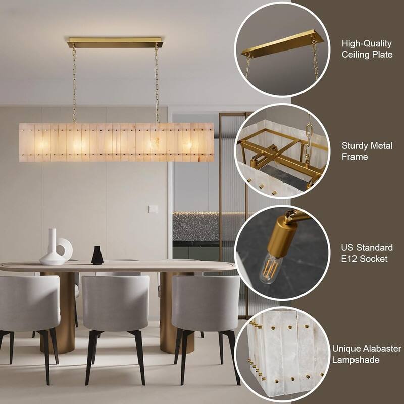KAYLA Modern Chandelier 54 in Alabaster Chandelier