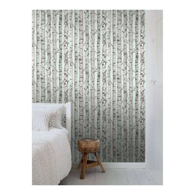 ESTA Home Merman Mint Birch Tree Wallpaper - 20.5 x 396 x 0.025