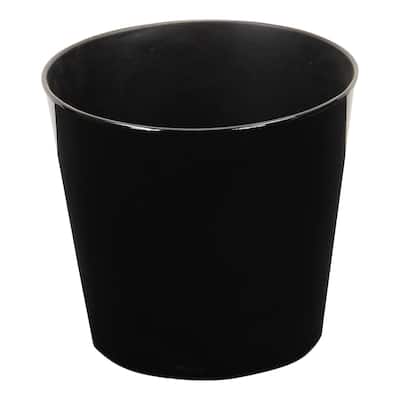 Cheungs Round, 9" black planter with a tapered body - 12x12x11
