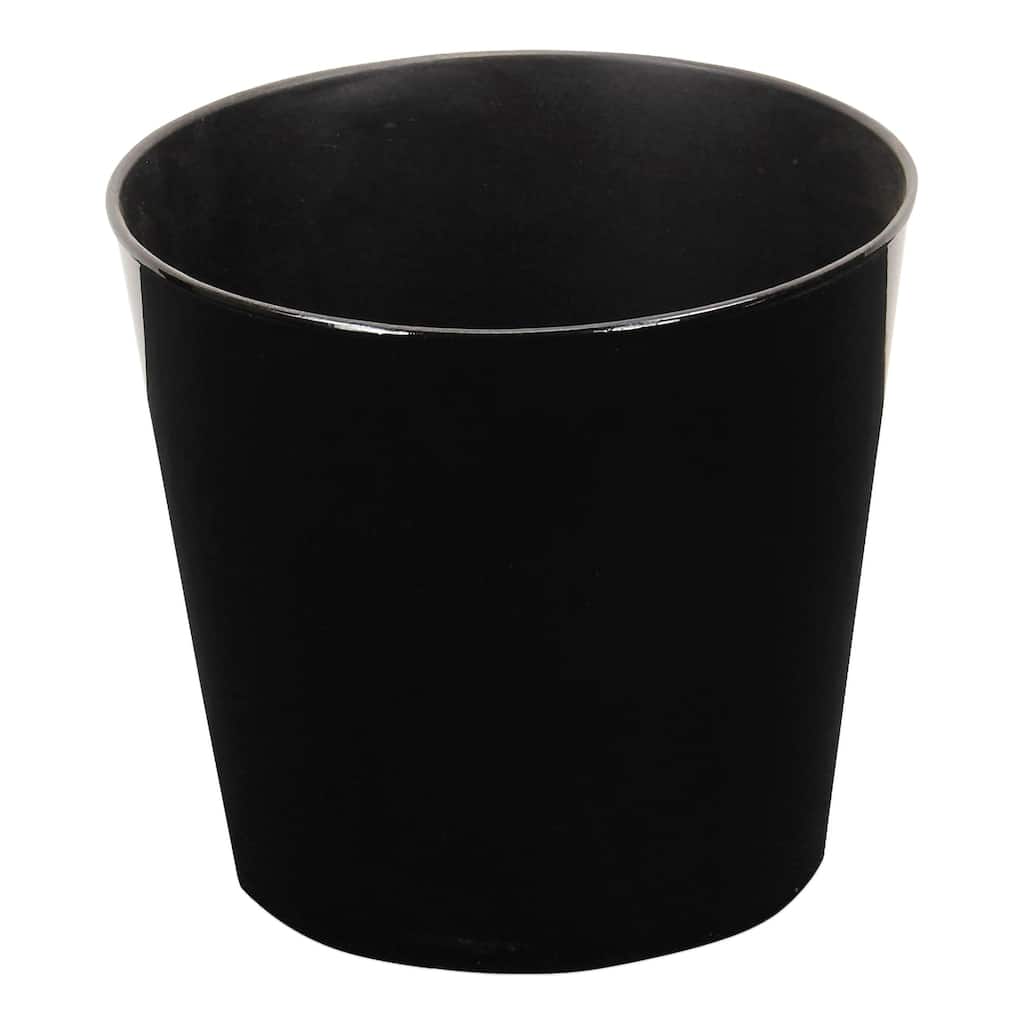 Cheungs Round, 9" black planter with a tapered body - 12x12x11