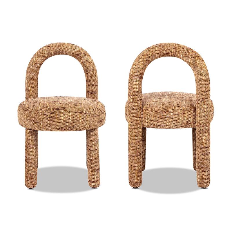 Penny Post-Modern Arched Upholstered Dining Side Chair (Set of 2)