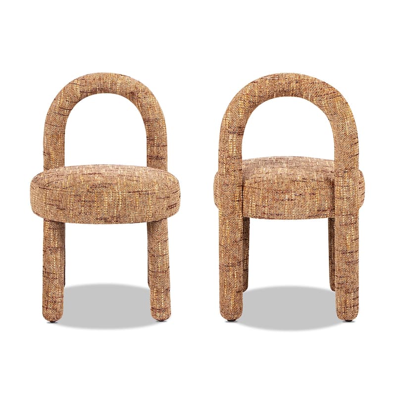Penny Post-Modern Arched Upholstered Dining Side Chair (Set of 2)