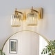 preview thumbnail 82 of 115, Mid-Century Modern Dimmable Bathroom Vanity Light Crystal Glass Wall Sconce 12.6" - Gold