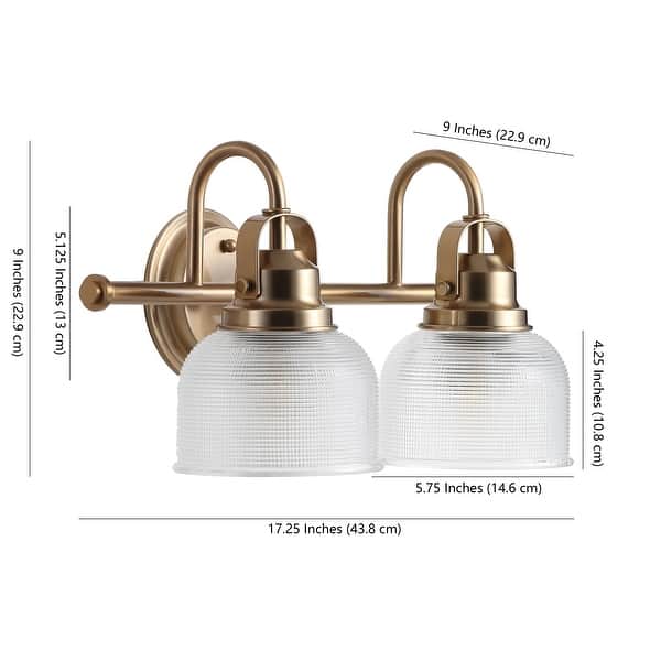 dimension image slide 1 of 12, Shirley Metal/Glass LED Vanity Light, by JONATHAN Y