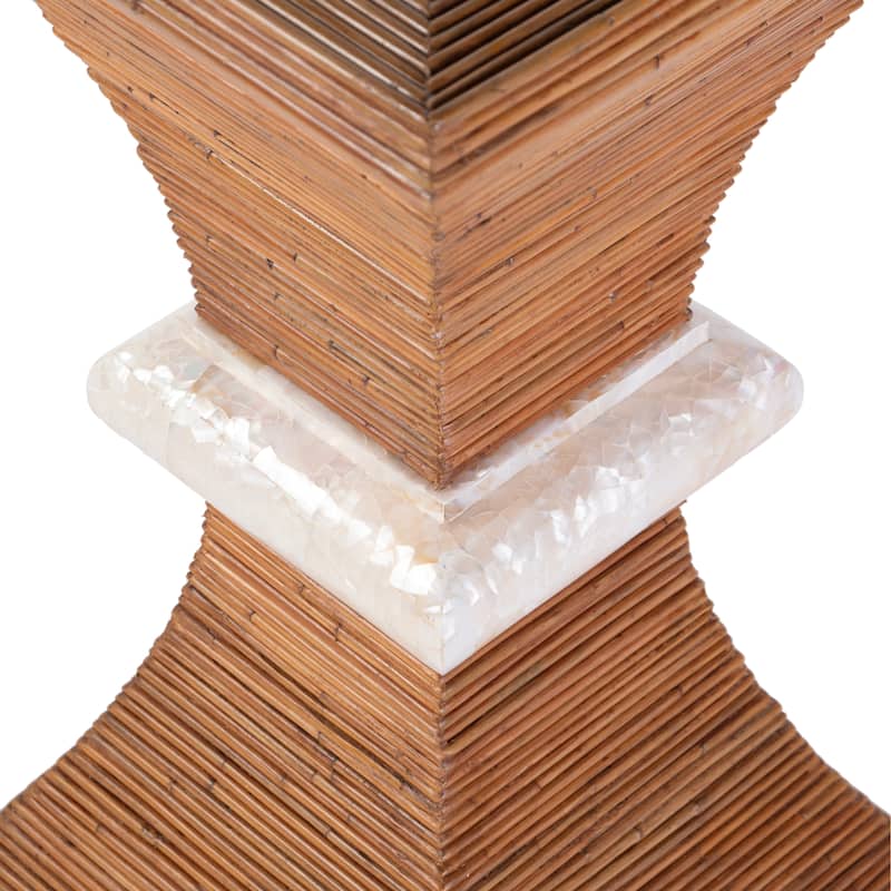 Marikit 13 in. W Square Wood and Arorog Inlay Side Table