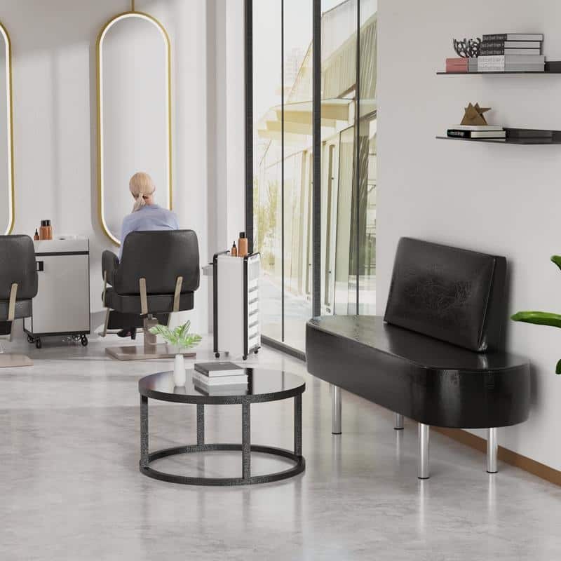 Waiting Room Benches with Backrest, PU leather