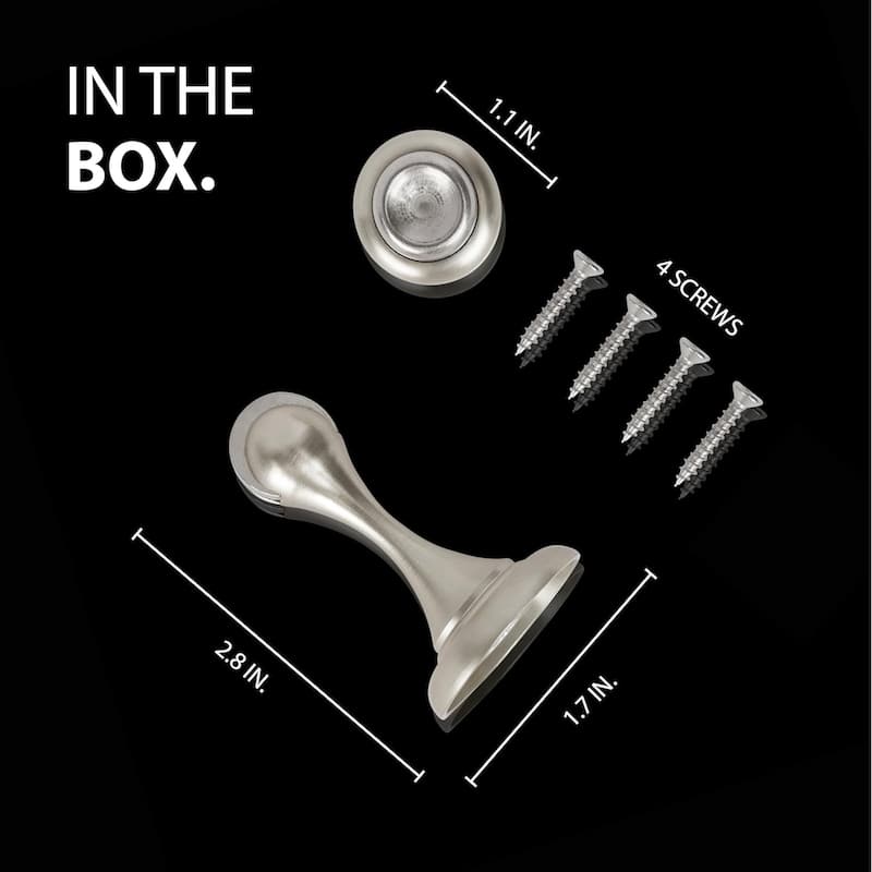 Mega Handles Magnetic Door Stopper with Screws | Heavy Duty Zinc Door Knob and Wall Protection