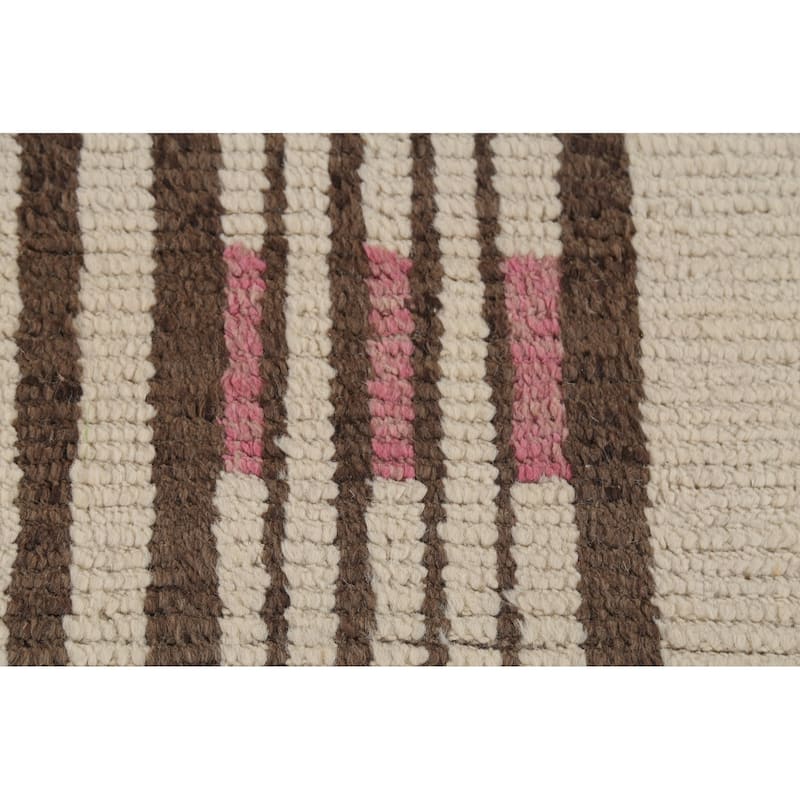 All-Over Ivory Moroccan Modern Large Area Rug Handmade Wool Carpet - 11'0"x 15'10"