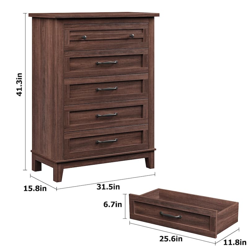 41.3" Tall Vertical Drawer Dresser, with Large Storage