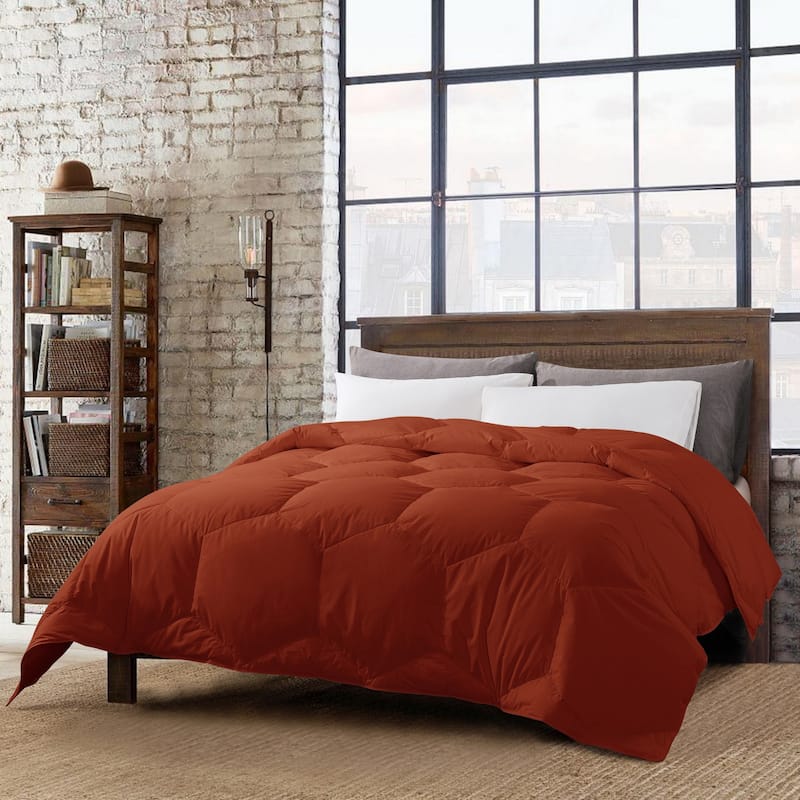 Honeycomb Stitch Down Alternative Comforter - Twin - Twin XL - Rust