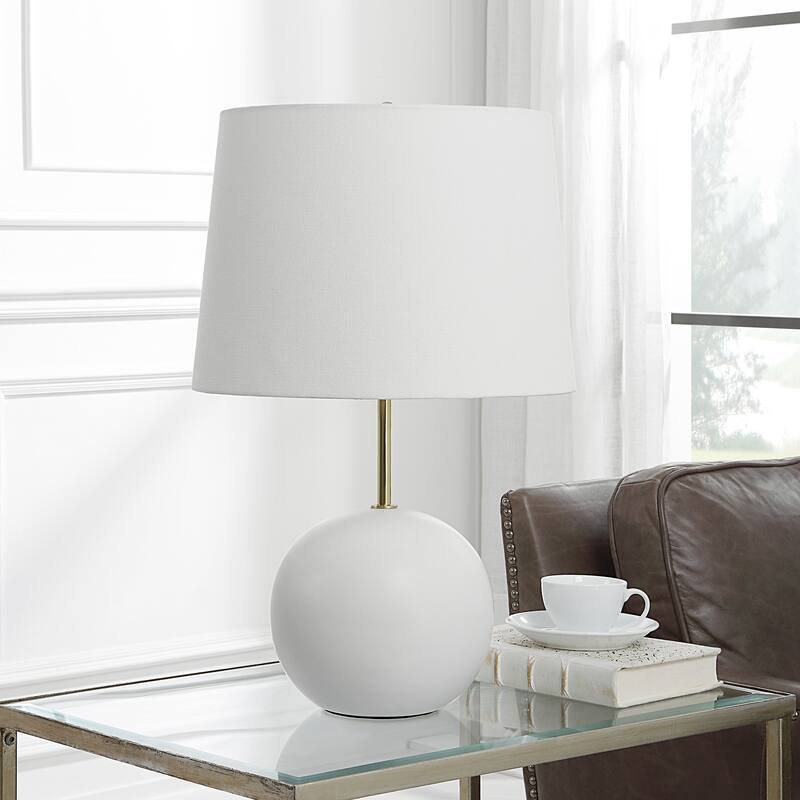 Round Ceramic Sphere Base 1-Light Accent Lamp - 22 x 14 x 12