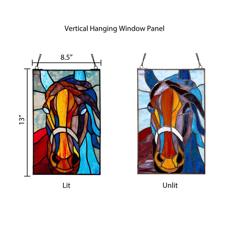 River of Goods Multicolor Mustang River of Goods Stained Glass Window Panel - 8.5" x 0.25" x 13"