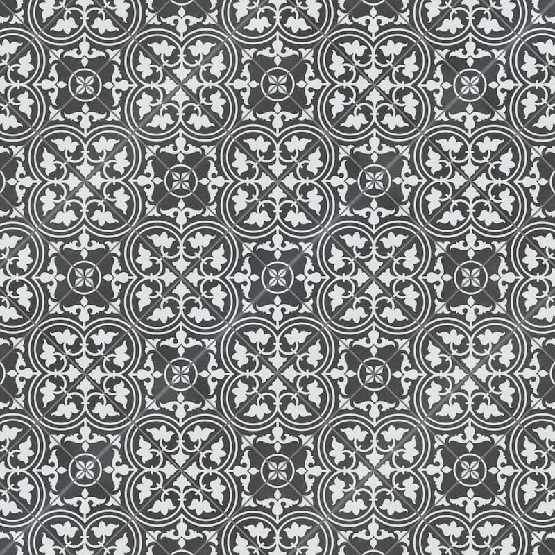 Merola Tile Harmonia Classic Black 13" x 13" Ceramic Floor and Wall Tile
