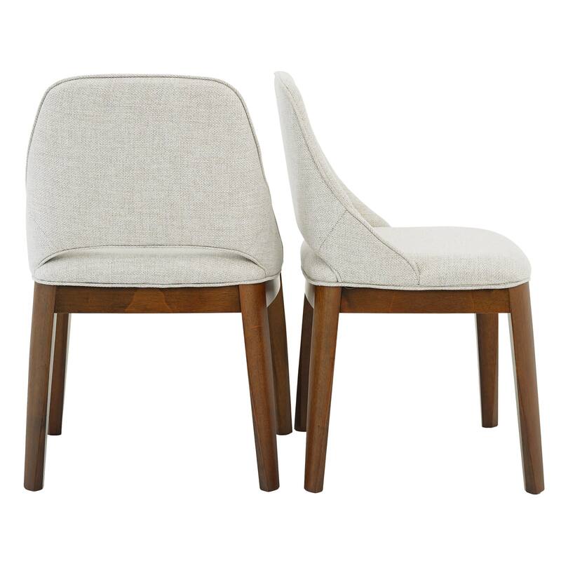 GDFStudio - Weston Modern Wood Upholstered Linen Dining Chair Set with Full-back Support, Set of 2 - 22"W