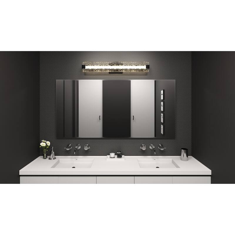 Winter Integrated LED Matte Black Bath Bar