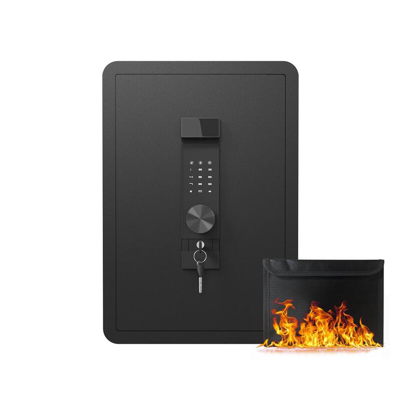 Fireproof and Waterproof Bag,with Electronic Password Lock,Safe with Private Inner Cabinet for Home,Office and Hotel - Black