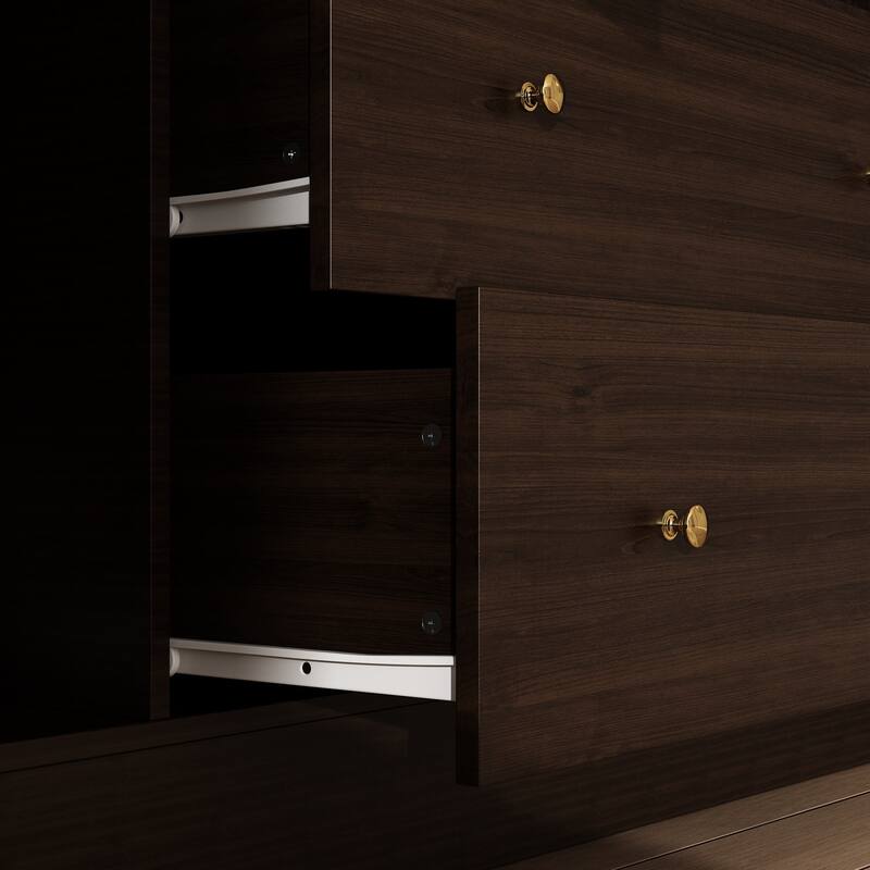 4 Door Wardrobe Large Storage Cabinet Armoire with Mirror and 2 Drawer