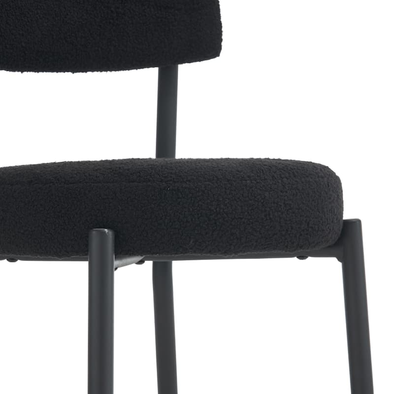 GDFStudio - Maddox Modern Metal Bar Stool with Teddy Fleece Upholstery