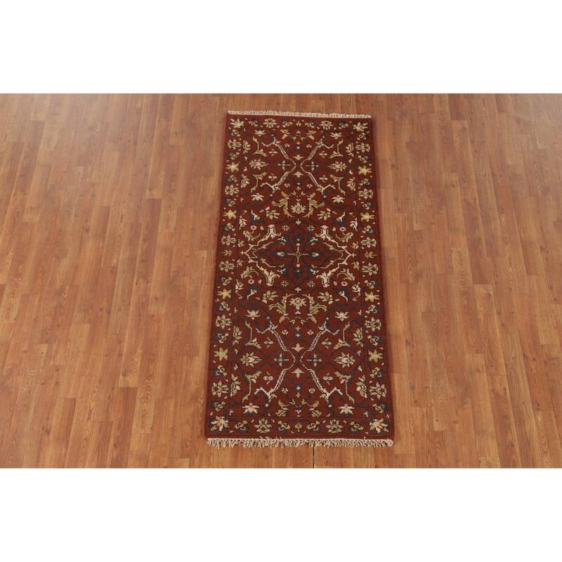 All-Over Floral Heriz Serapi Oriental Accent Rug Handmade Wool Carpet - 2'7" x 5'9"