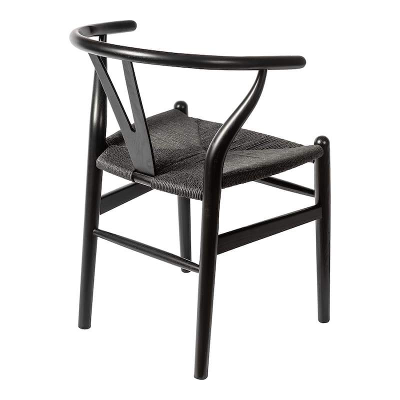 Albany-2 - Black - Natural Papercord Seat (Set of 2)