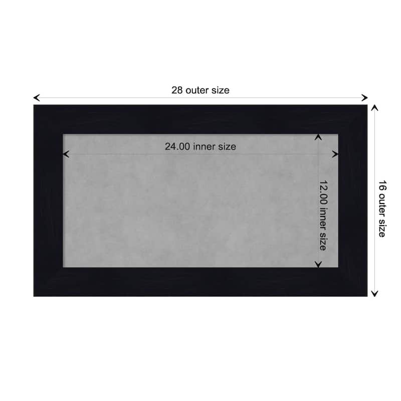 Amanti Art Shiplap Navy Framed Magnetic Board - Board Size 24x12