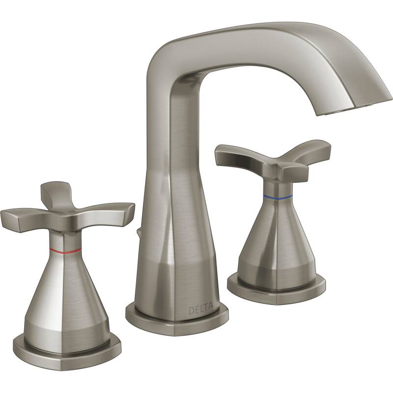Delta Stryke 1.2 GPM Widespread Bathroom Faucet with Pop-Up Drain - Lumicoat Stainless