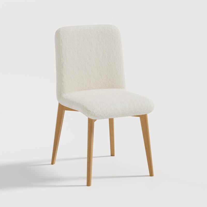 2Pcs Upholstered Dining Chairs Modern Fabric Kitchen Chairs with Padded Seat & Sturdy Wood Legs Side Chairs