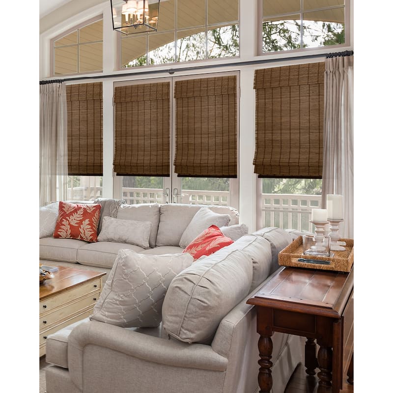 Chicology Light Filtering Cordless Natural Woven Bamboo Window Shade