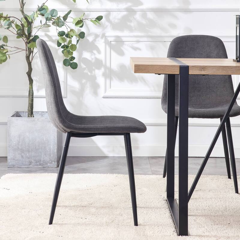 Velvet Dining Chairs Set of 4 Arc Accent Chair Dark Gray Side Chair
