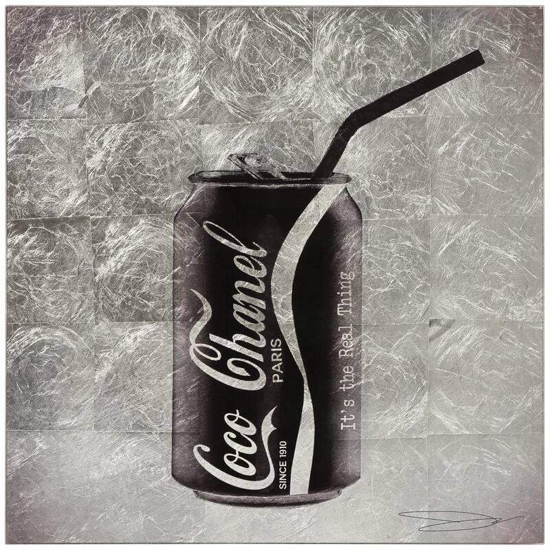 Fashion Drinks Reverse Printed Tempered Glass with Silver Leaf