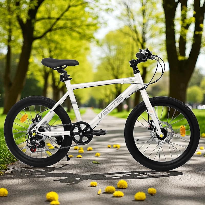 20 Inch Kids Road Bike, Boys & Girls Bicycle Ages 6-12, 7-Speed Steel Frame with Dual Disc Brakes