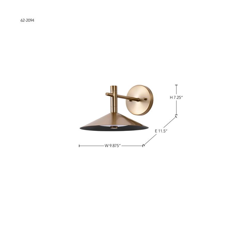 Corrine 10 Inch LED Wall Sconce Burnished Brass 3K/4K/5K CCT Selectable - Burnished Brass