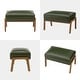 preview thumbnail 40 of 50, Glitzhome 24.5"W Leatherette Accent Stool With Walnut Rubberwood Legs