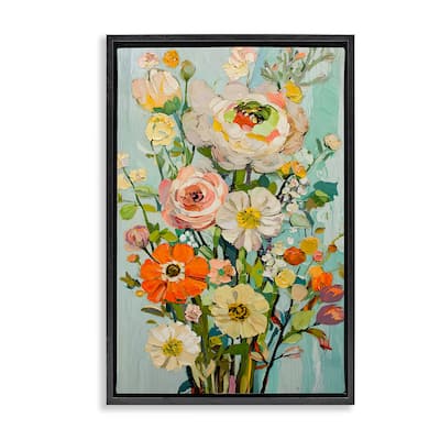 Stupell Flowers On A Whim Framed Floater Canvas Wall Art Design By Franklyn Gregory