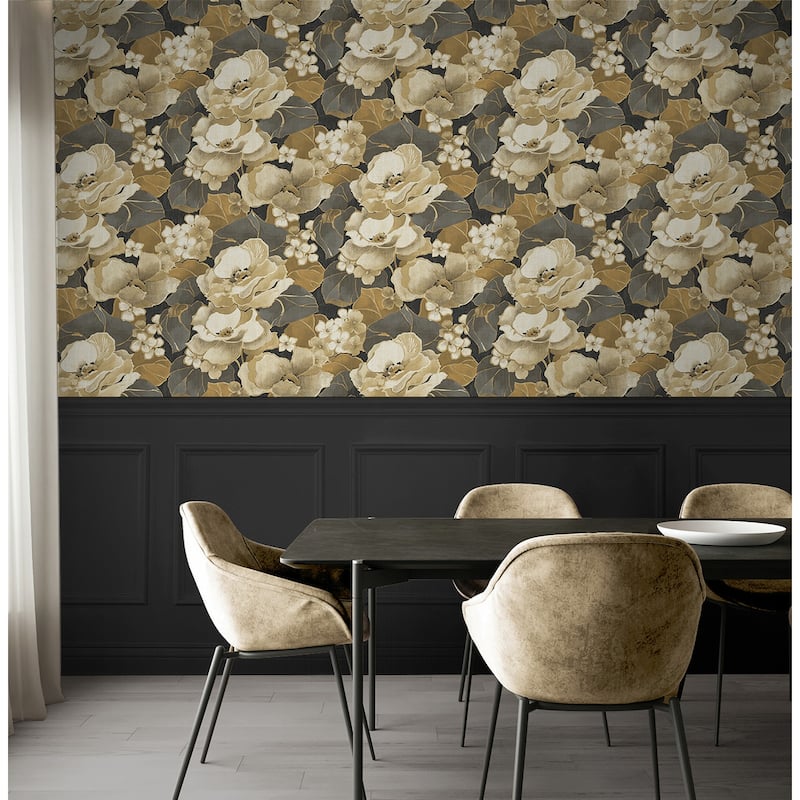 NextWall Nouveau Floral Peel and Stick Wallpaper - 20.5 in. W x 18 ft. L