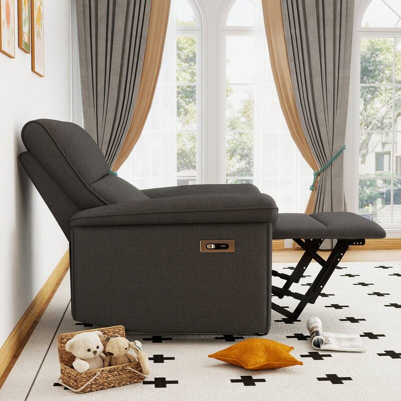 Wall Hugger Recliner,Zero Wall Power Recliner Chair,Electric Recliner for Living Room,Fabric Reclining Armchair,USB Port(Type-C)