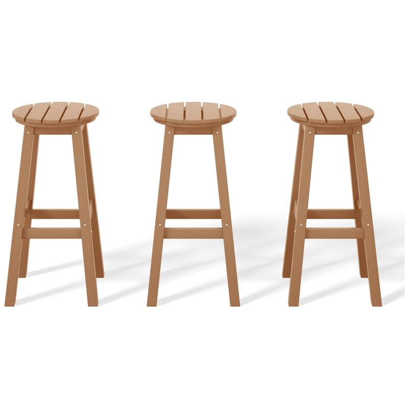 Laguna Hdpe All Weather Outdoor Patio 29" Round Bar Stool (Set Of 3)