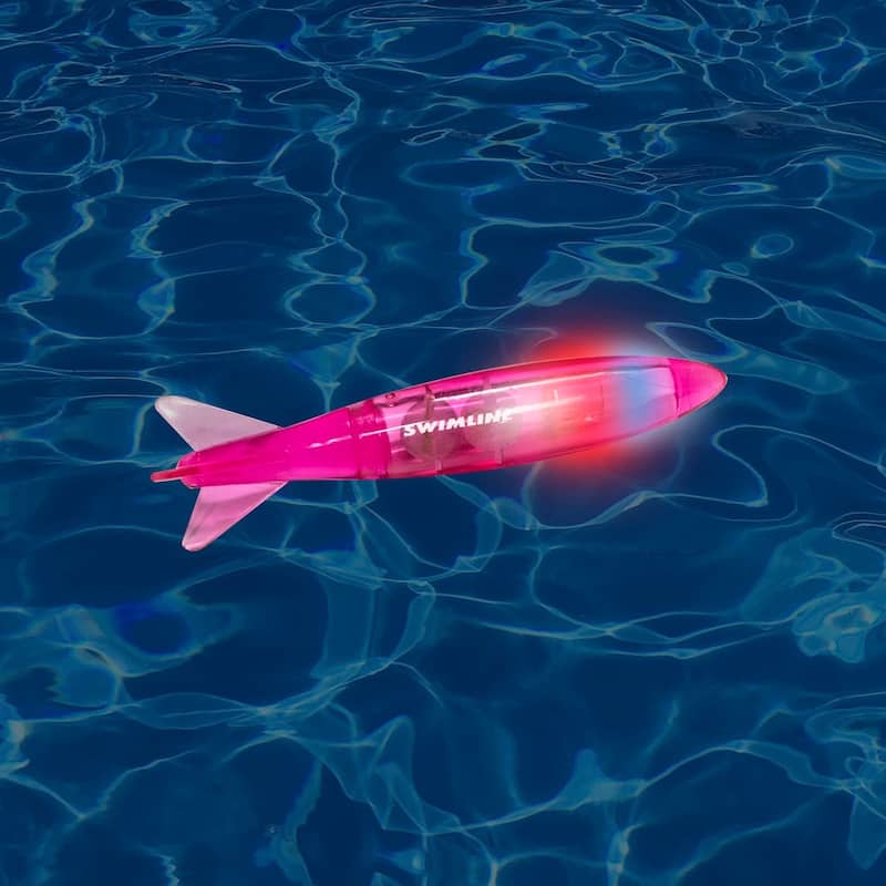 LED Lighted Torpedo Swimming Pool Diving Toys - 5" - Set of 3