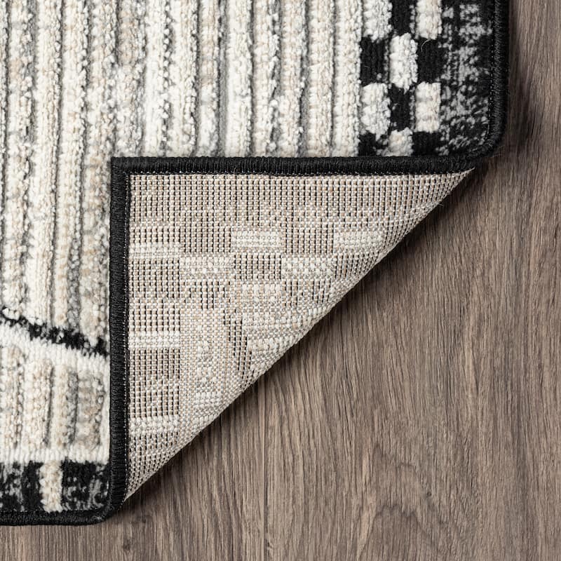 Abani Viva VIV150A Cream Grey Farmhouse Area Rug